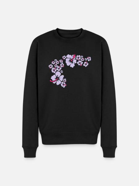 hawaii flower - Männer Premium Bio Pullover - Schwarz