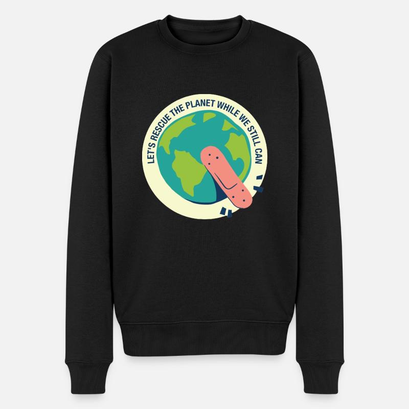 Save the Planet 01 - Männer Premium Bio Pullover - Schwarz
