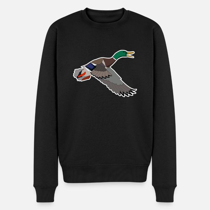 Motif colvert - Pull Premium bio Homme - noir