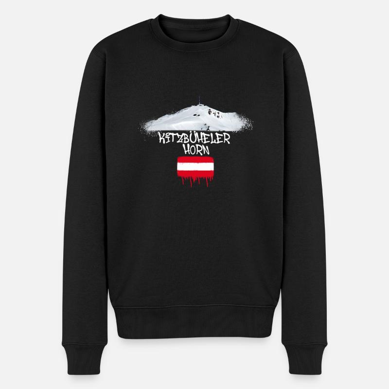 Kitzbüheler Horn,berg,berge,österreicht,skigebiet - Männer Premium Bio Pullover - Schwarz