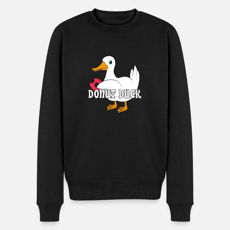 Canard avec beignet Dire canard - Pull Premium bio Homme - noir