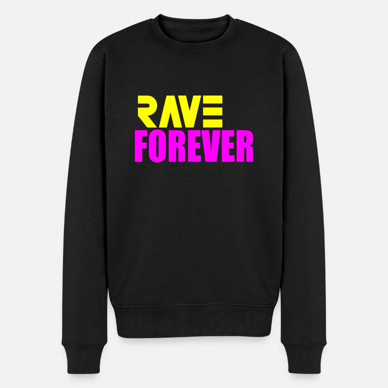 Für immer raven - Männer Premium Bio Pullover - Schwarz