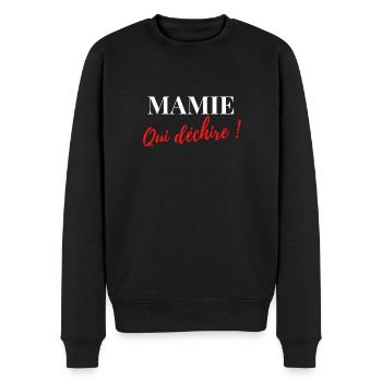 Mamie qui déchire - Pull Premium bio Homme - noir - Devant - Nico (187cm)