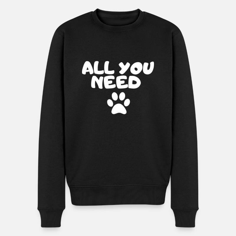 all you need Dackel Dachshund Hundemensch - Männer Premium Bio Pullover - Schwarz