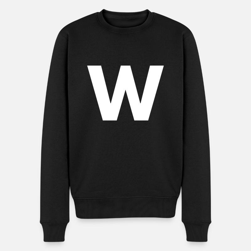 W - Männer Premium Bio Pullover - Schwarz