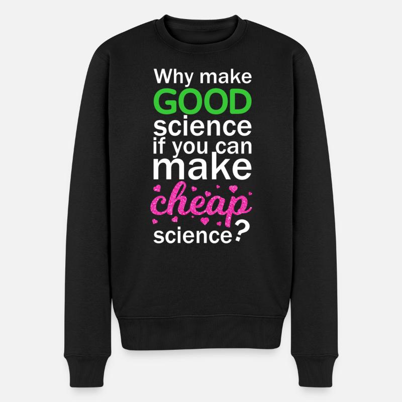 Cheap Science - Männer Premium Bio Pullover - Schwarz