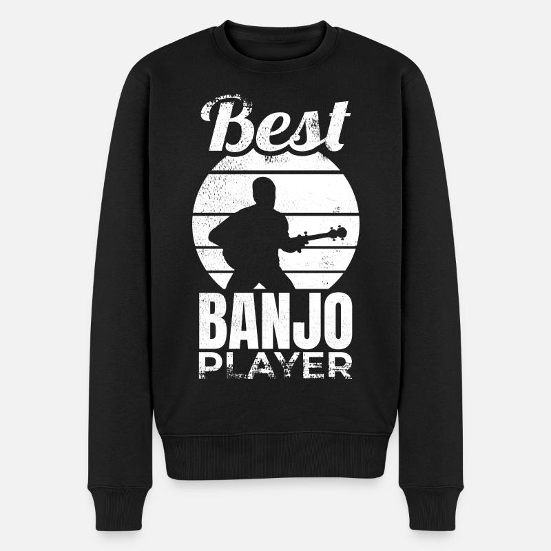 Banjospieler - Männer Premium Bio Pullover - Schwarz