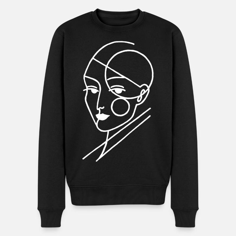 Humain géométrique blanc - Pull Premium bio Homme - noir
