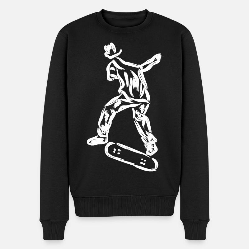 Dessin de patineur - Pull Premium bio Homme - noir