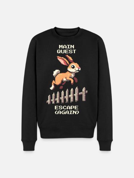 Main Quest Escape | Hasen Ausbruchswitz - Männer Premium Bio Pullover - Schwarz