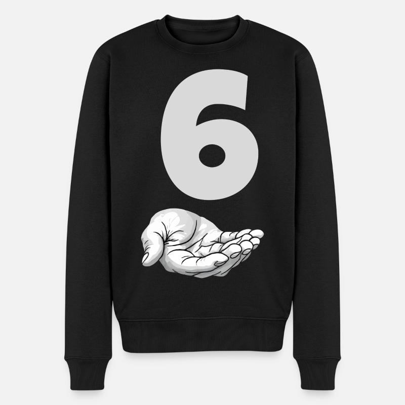 Lustiges Six Meme Hand Gen Alpha Witz - Männer Premium Bio Pullover - Schwarz