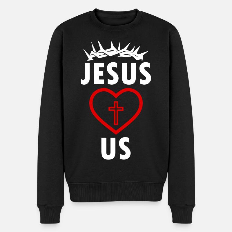 JÉSUS NOUS AIME - Pull Premium bio Homme - noir