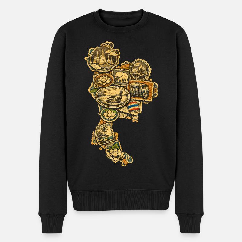 Thailand Thai Pride - Männer Premium Bio Pullover - Schwarz
