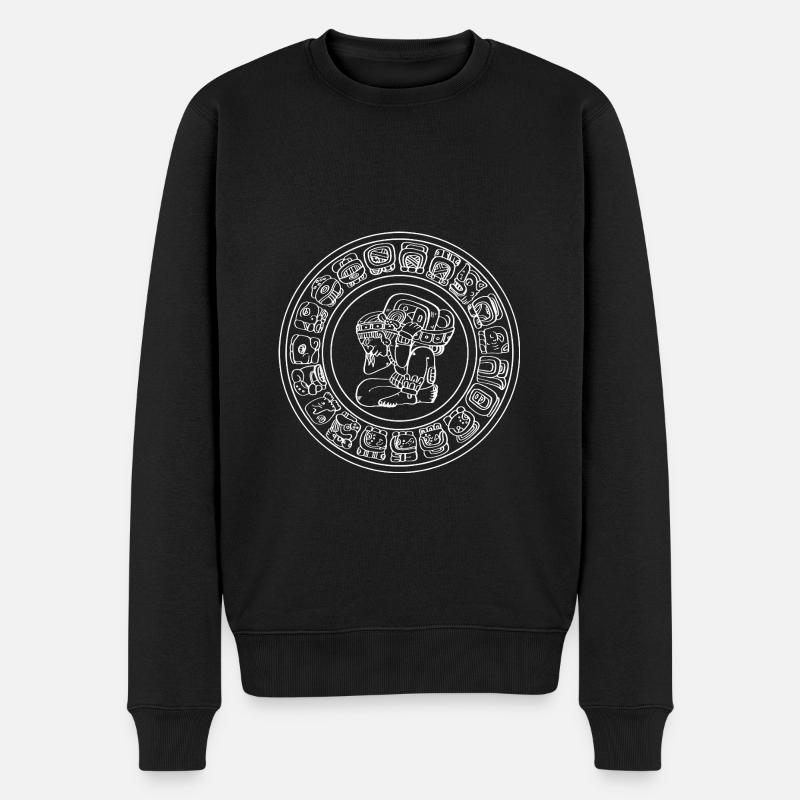 Maya kalender aztec Inka - Männer Premium Bio Pullover - Schwarz