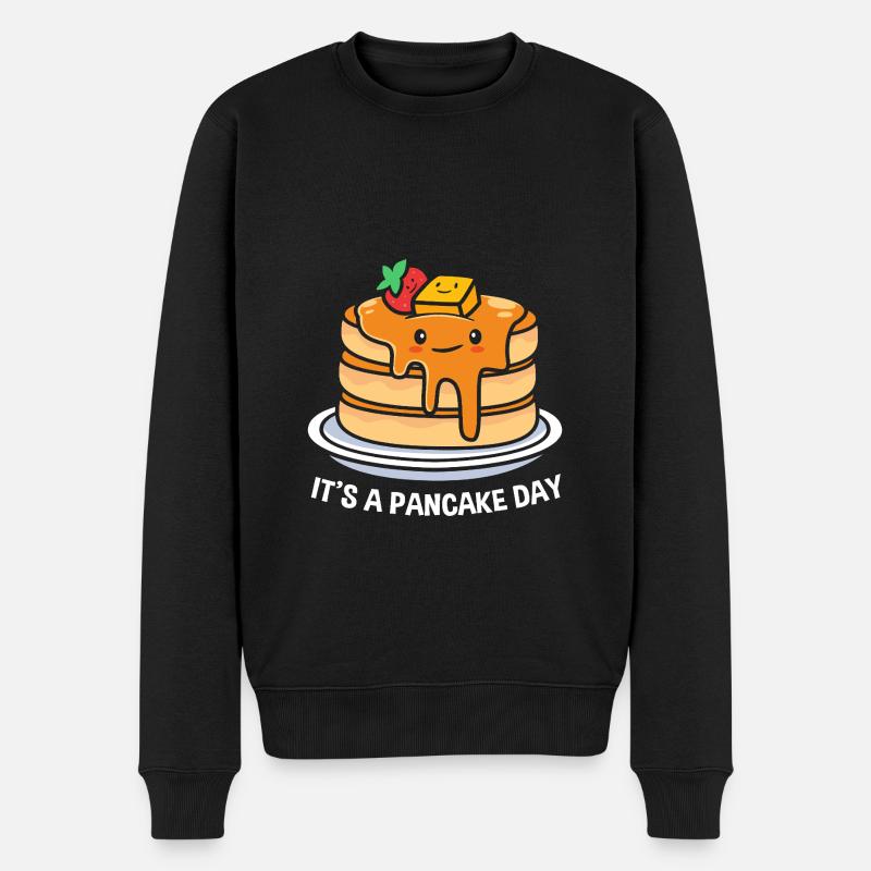 Pfannkuchen - Männer Premium Bio Pullover - Schwarz