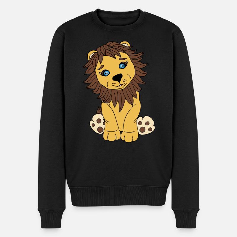 Zuckersüßer Löwe - Männer Premium Bio Pullover - Schwarz