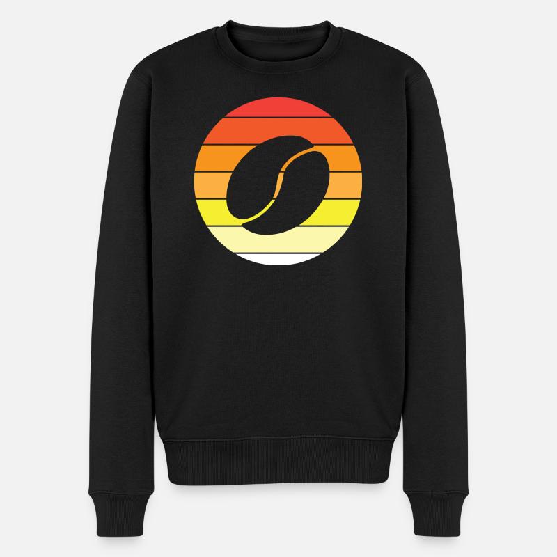 Kaffeebohne - Kreis, Sonnenuntergang - Männer Premium Bio Pullover - Schwarz