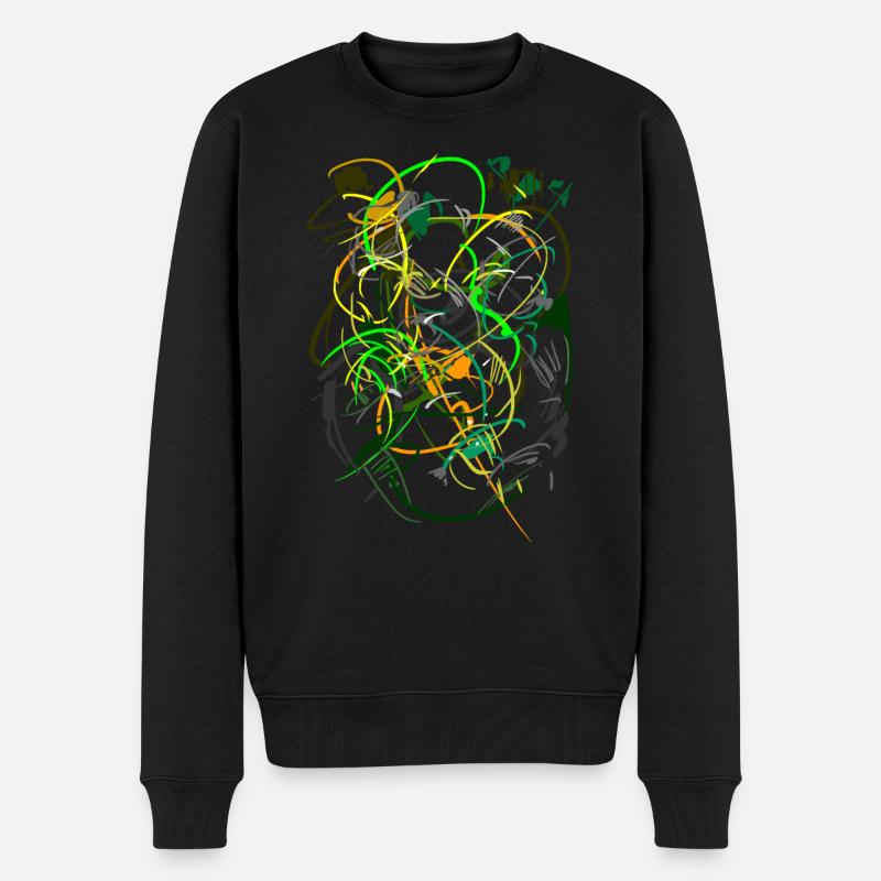 abstrakt - Männer Premium Bio Pullover - Schwarz