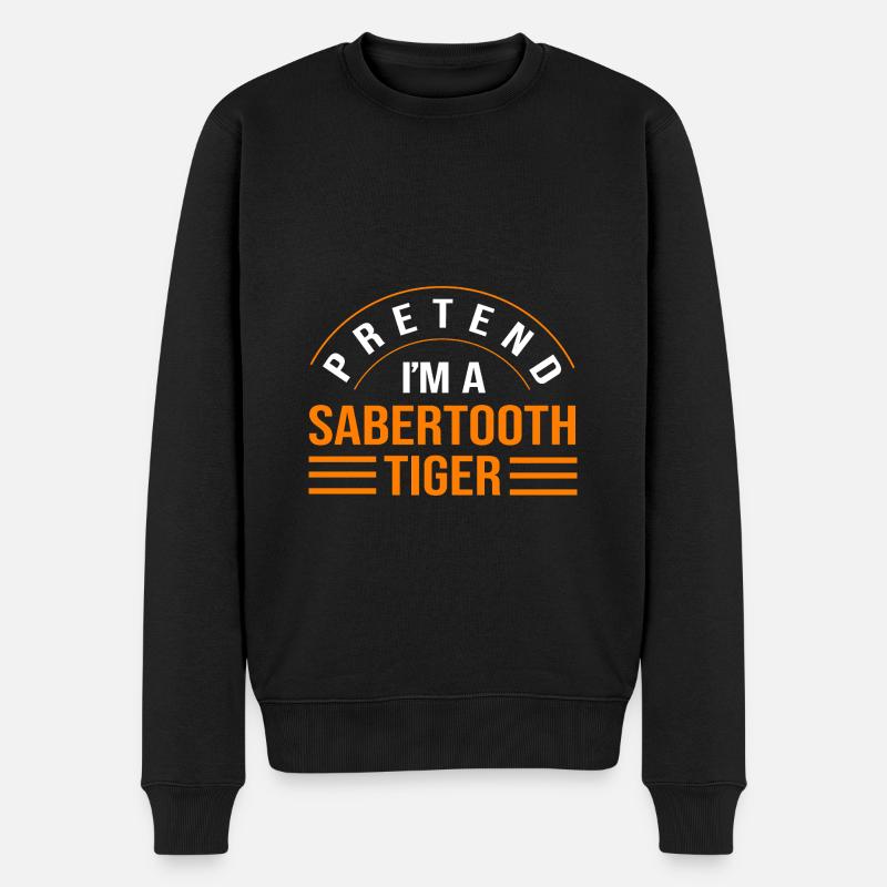 Urzeit Säbelzahntiger - Männer Premium Bio Pullover - Schwarz
