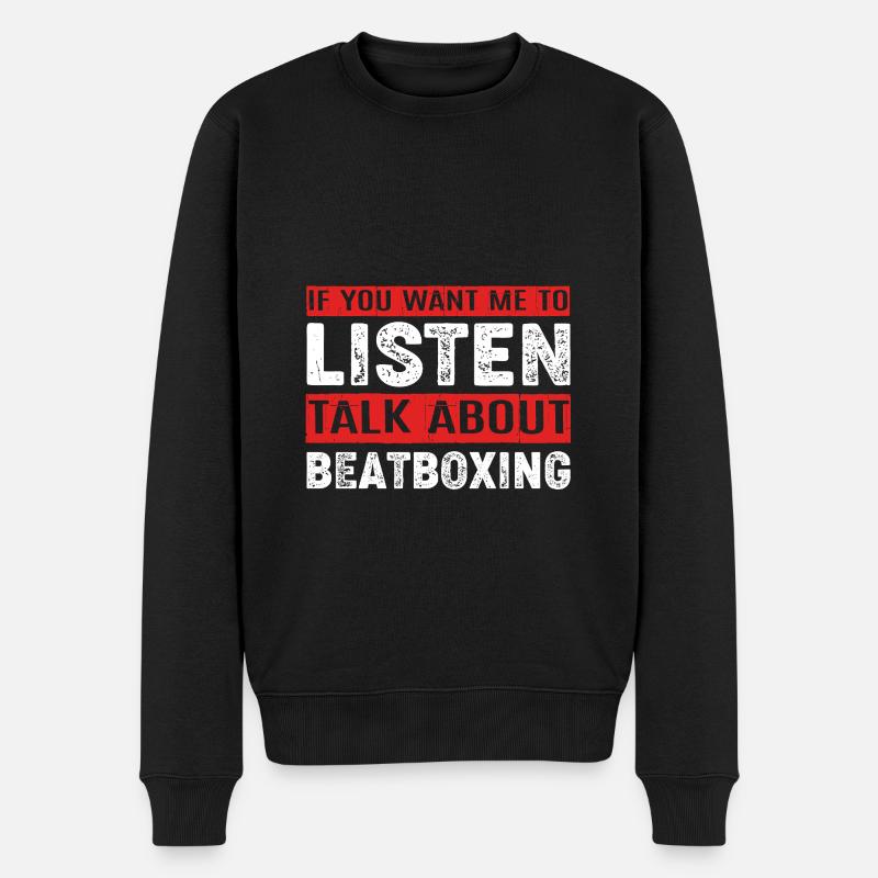 Beatbox - Männer Premium Bio Pullover - Schwarz