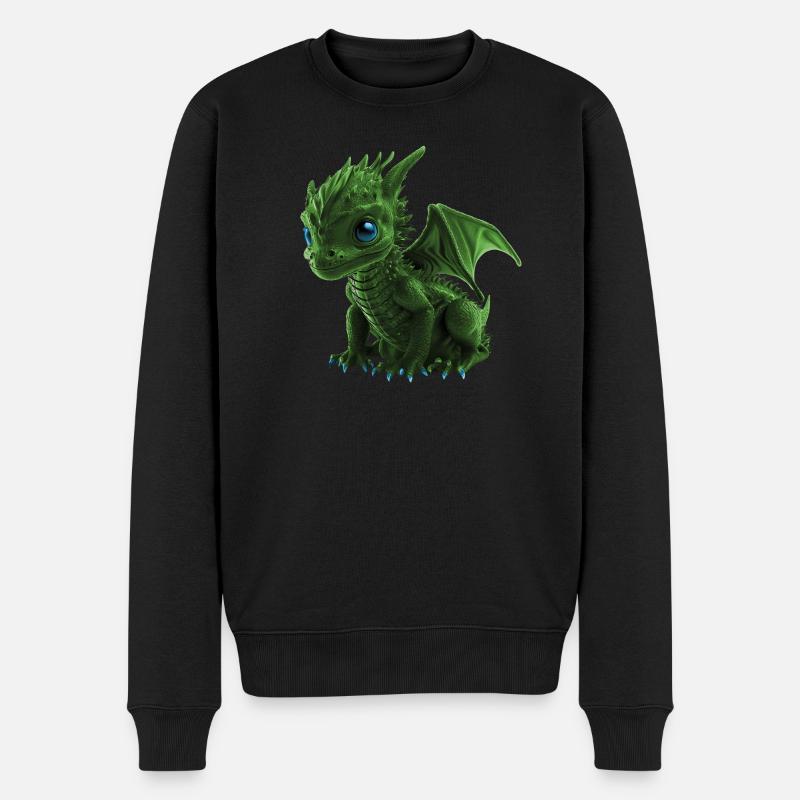 Bébé Dragon Vert - Pull Premium bio Homme - noir
