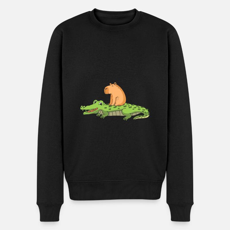Capybara Capibara - Männer Premium Bio Pullover - Schwarz