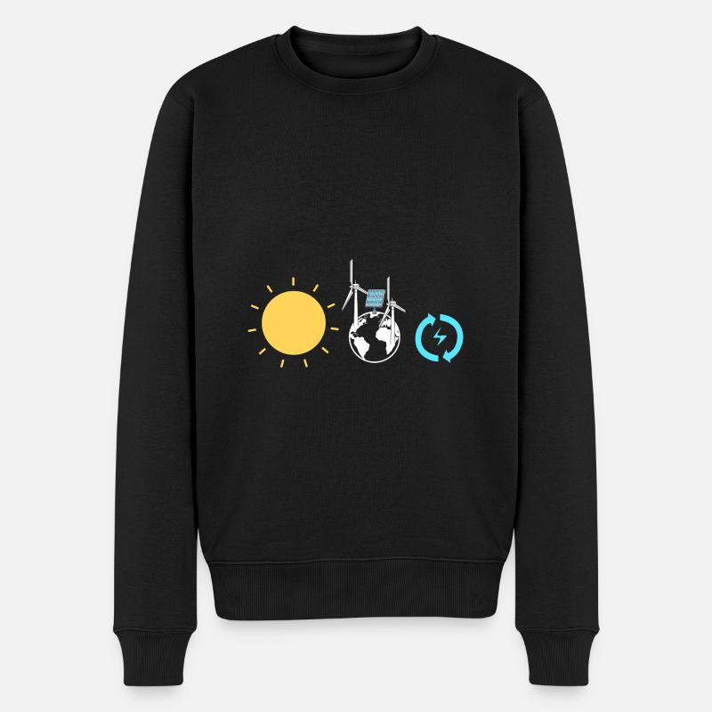 Solarzellen Sonnenenergie Erneuerbare Energien - Männer Premium Bio Pullover - Schwarz
