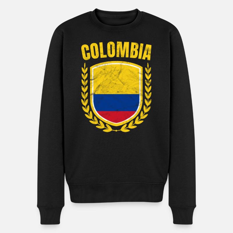 Kolumbien - Männer Premium Bio Pullover - Schwarz