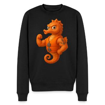 Ocean Warrior - Männer Premium Bio Pullover - Schwarz - Vorne - Nico (187cm)