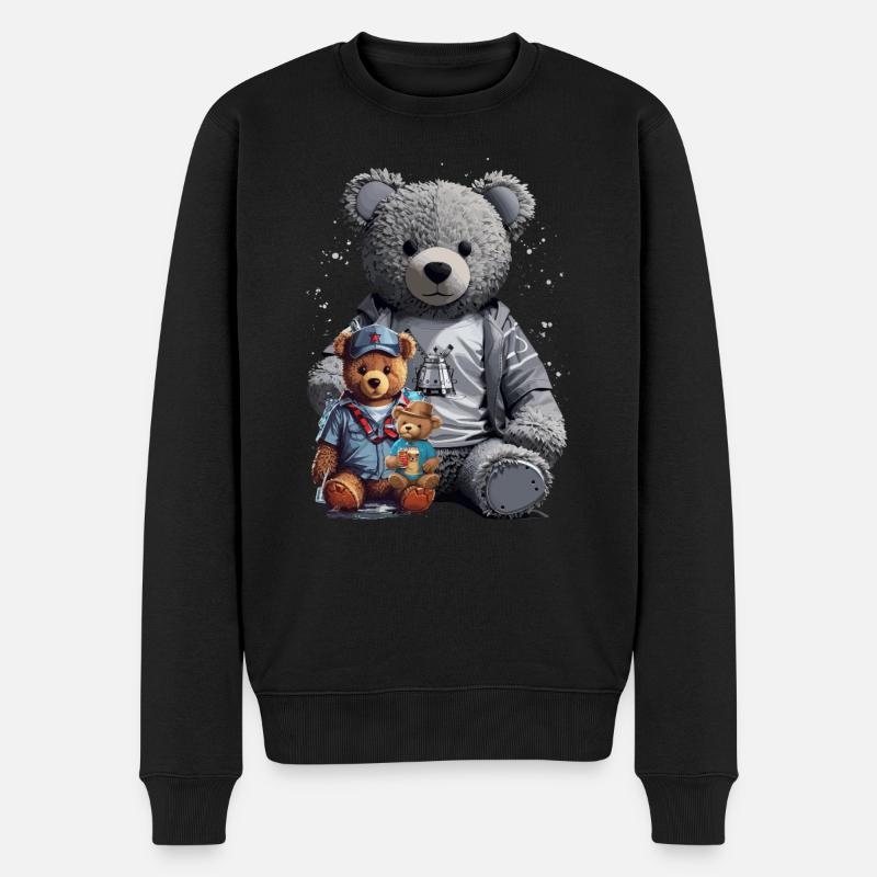 3 ours en peluche - Pull Premium bio Homme - noir