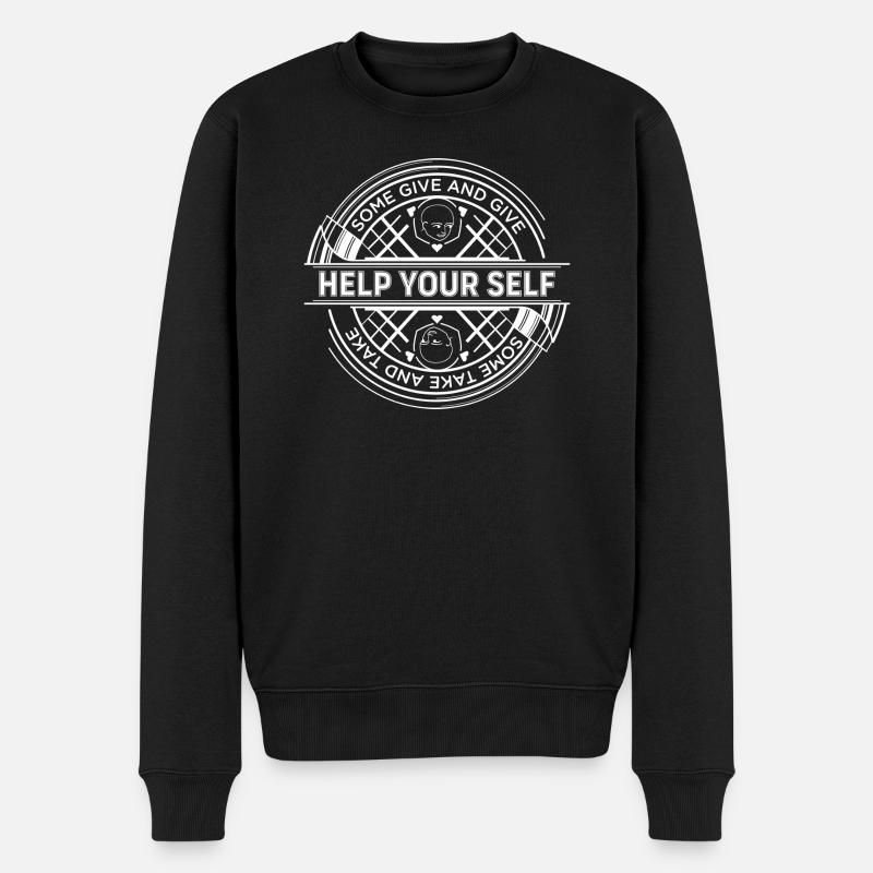 Help Your Self - Männer Premium Bio Pullover - Schwarz