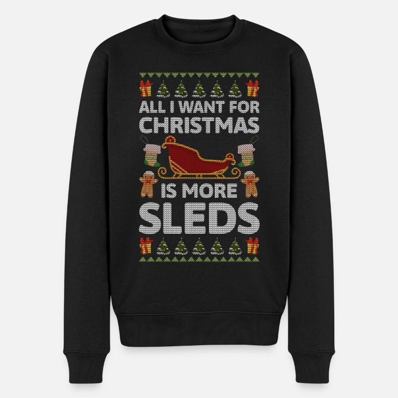 Toboggan Piste de vacances d’hiver - Pull Premium bio Homme - noir