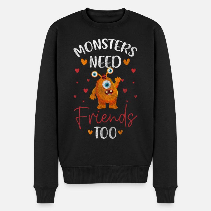 Halloween Kreatur Gruselig Verkleidung - Männer Premium Bio Pullover - Schwarz