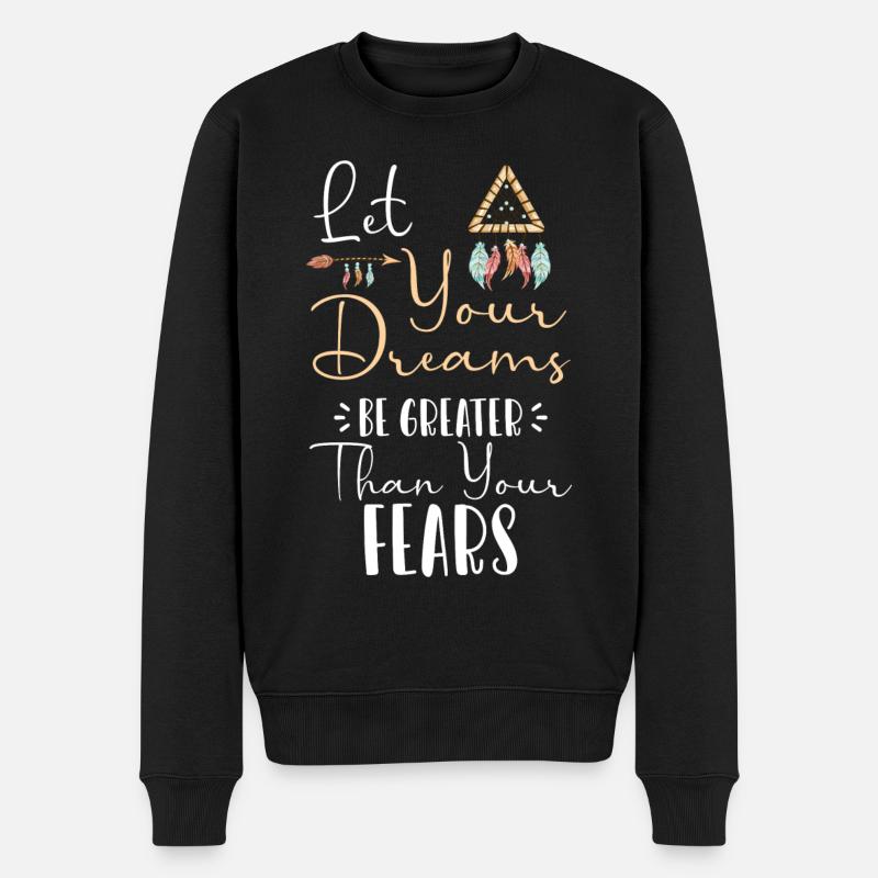 Traum Feder Spirituell Esoterik - Männer Premium Bio Pullover - Schwarz
