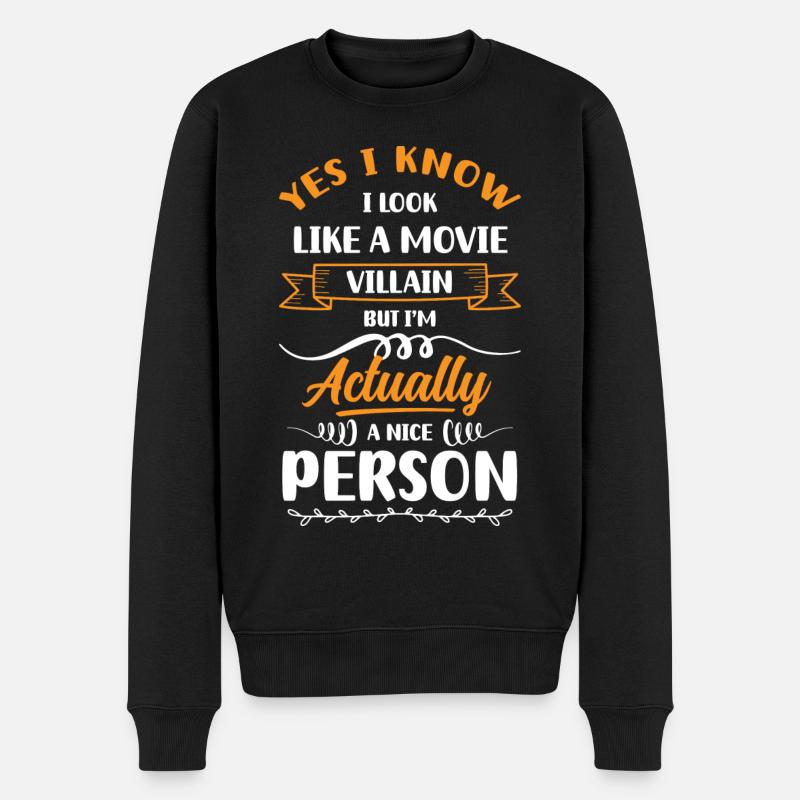 Introvert, sarcasm, people, antisocial - Men's Premium Organic Jumper - black