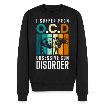 Kühe Kuhflecken Vieh Tierliebe - Männer Premium Bio Pullover - Schwarz - Vorne - Nico (187cm)