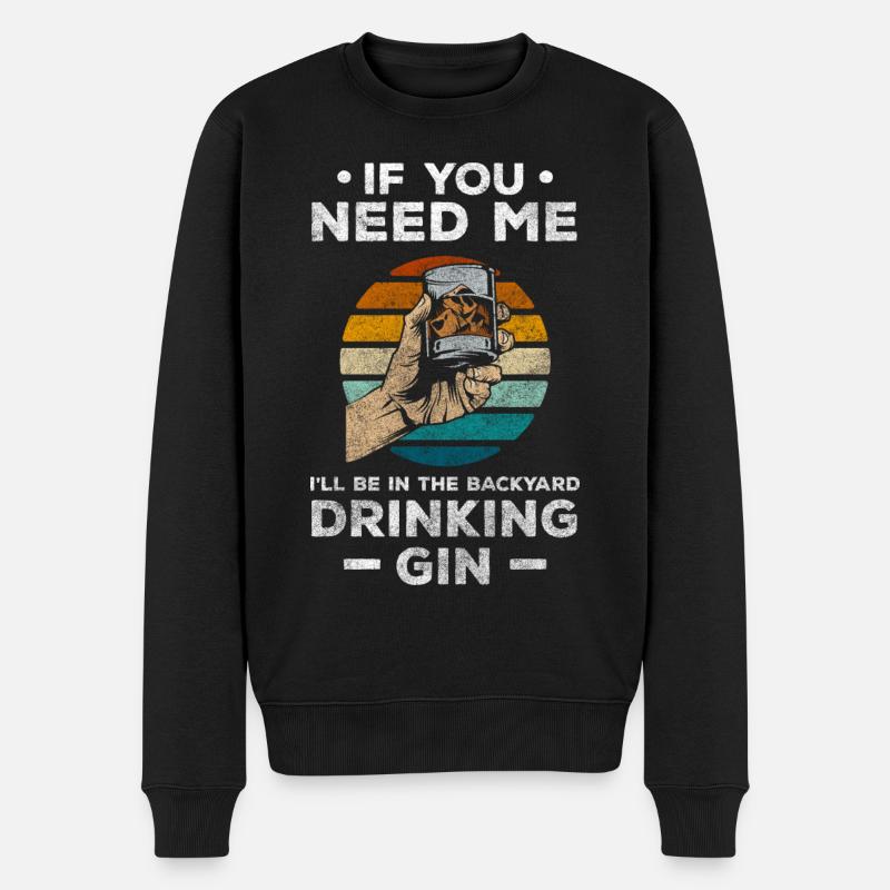 Gin Spirituose Party - Männer Premium Bio Pullover - Schwarz