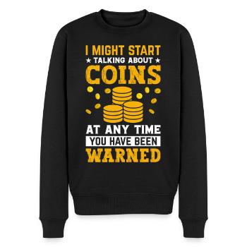Les collectionneurs de pièces ne parlent que de pièces - Pull Premium bio Homme - noir - Devant - Nico (187cm)
