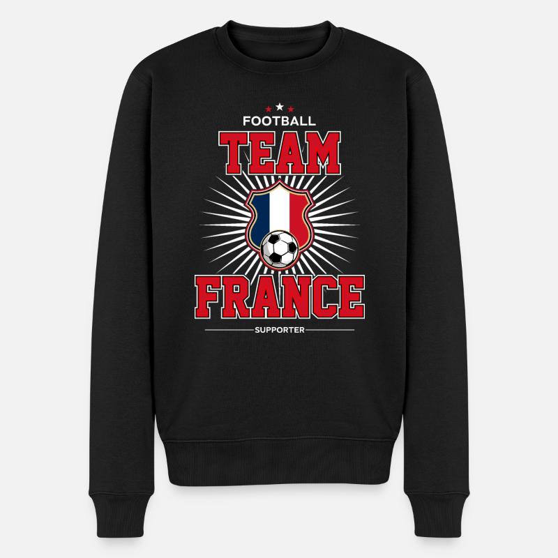 France - Männer Premium Bio Pullover - Schwarz