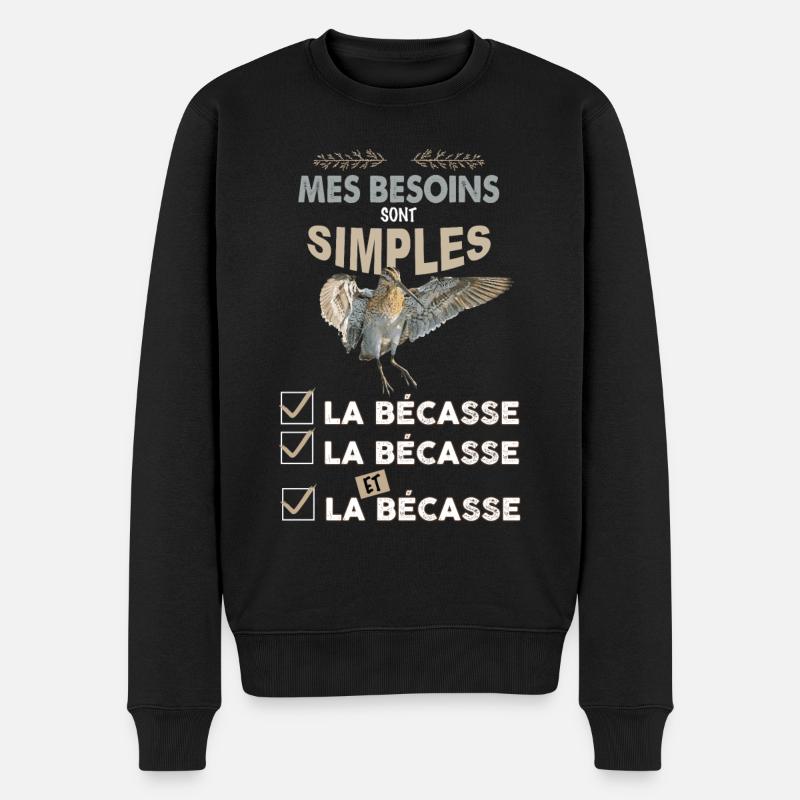 Chasse bécasse humour chasseur de bécasse - Pull Premium bio Homme - noir