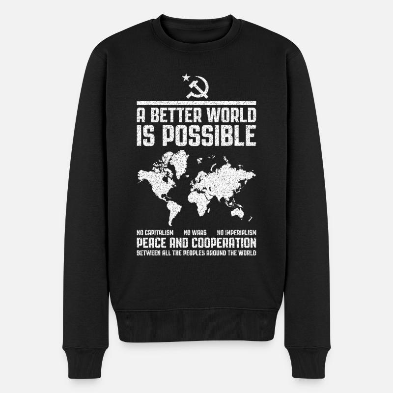 Kommunistischer Internationalismus - Männer Premium Bio Pullover - Schwarz