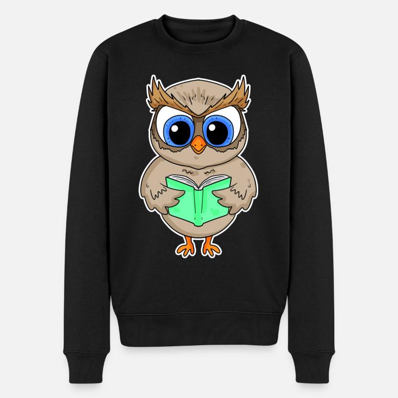 Lesen Buch Bücher Leser Geschenk - Männer Premium Bio Pullover - Schwarz