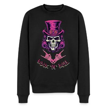 Rock n Roll Skull - Men's Premium Organic Jumper - black - Front - Nico (187cm)