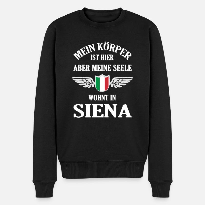 Siena Herzschlag – Toskana-Träume in der Seele - Männer Premium Bio Pullover - Schwarz