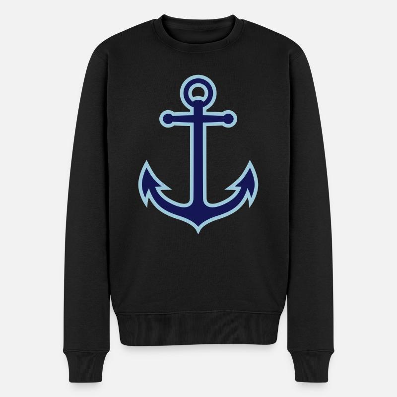 Anker - Männer Premium Bio Pullover - Schwarz