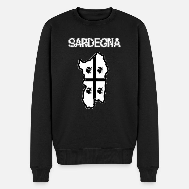 Sardinien - Männer Premium Bio Pullover - Schwarz