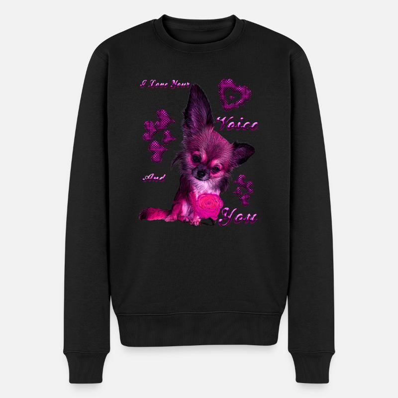 Niedlicher Hund Chihuahua Geschenk - Männer Premium Bio Pullover - Schwarz