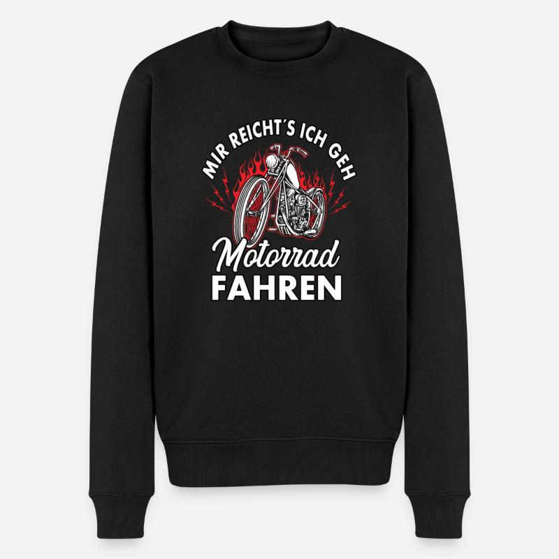 Mir reichts ich geh Motorrad fahren - Männer Premium Bio Pullover - Schwarz