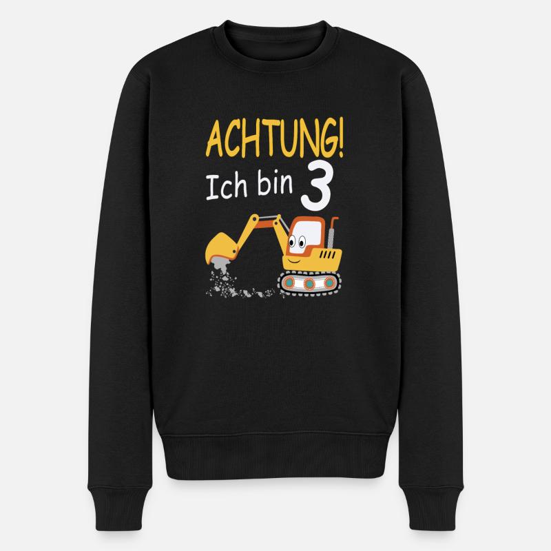 Achtung ich bin 3 - Männer Premium Bio Pullover - Schwarz
