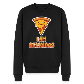 Pizza pizzas pizzas pizzas manger délicieux sort - Pull Premium bio Homme - noir - Devant - Nico (187cm)
